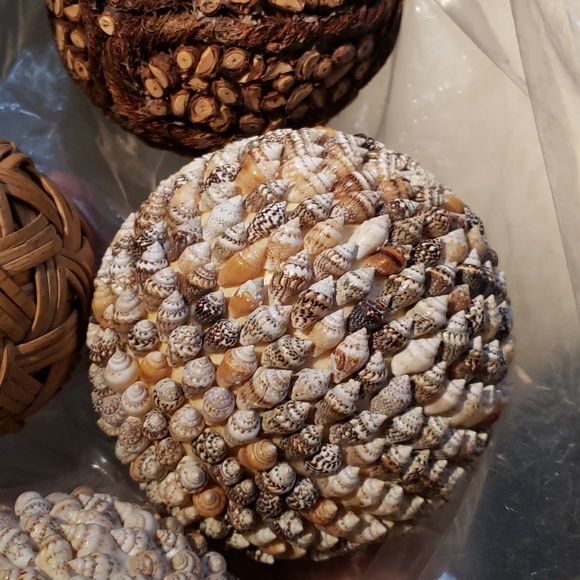 Decorative Balls Natural Set of 5 - Picture 3 of 8